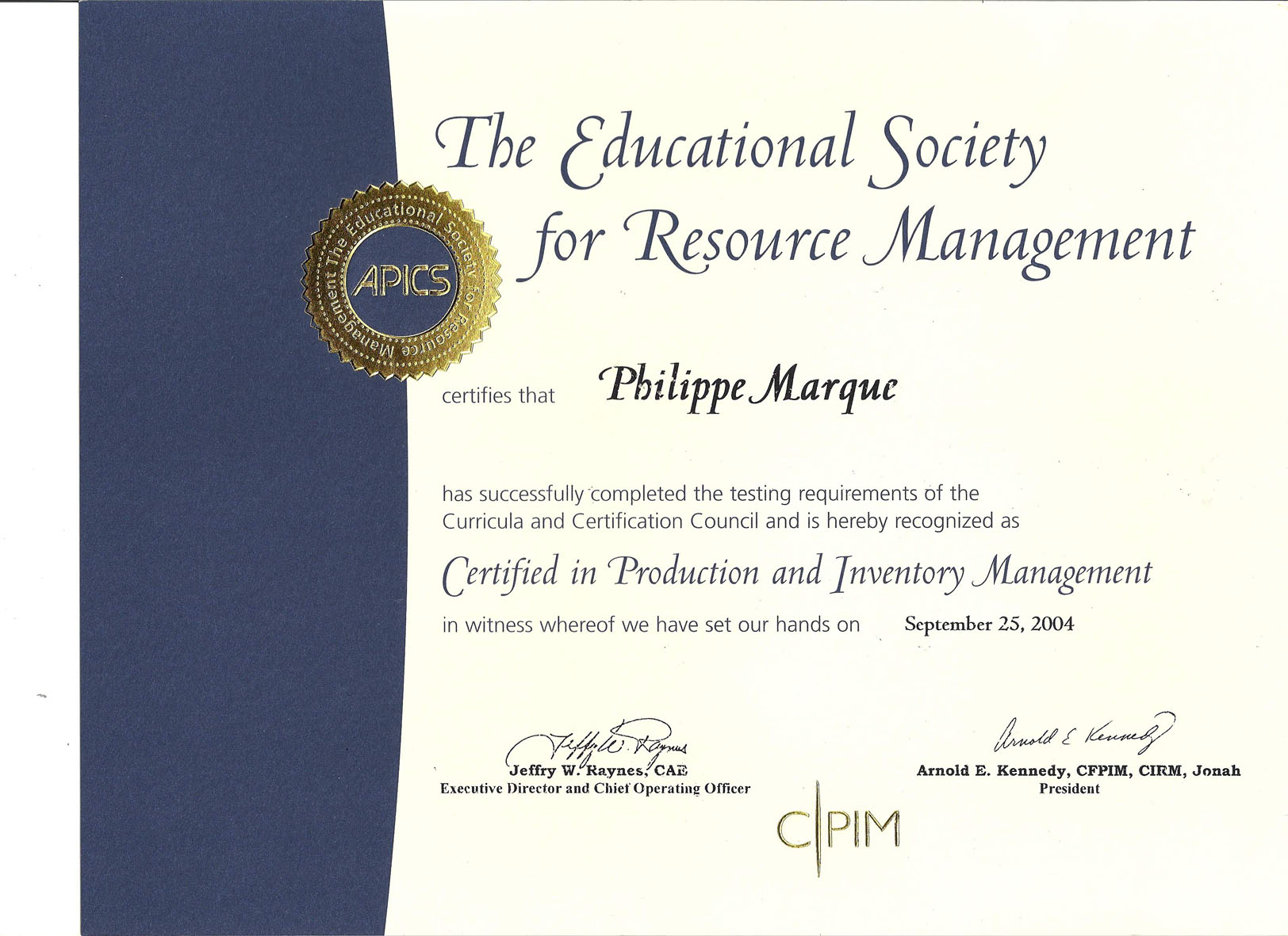 Certification APICS CPIM
